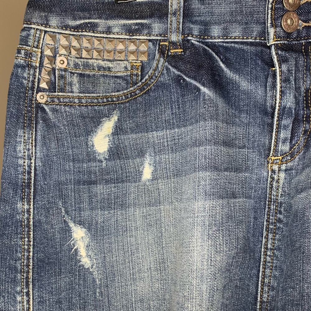 Express mini jean skirt.